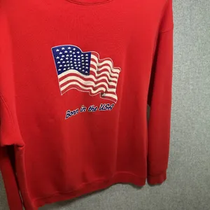 Vintage XL Sweatshirt Red‎ Long Sleeve Born in the USA Fruit of the Loom Heavy thumbnail 10