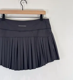 Gold Hinge Womens Skort Black Pleated Mini Tennis Skirt Lined High Waist XL thumbnail 9