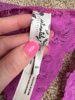 Free People Intimately Lace Racerback Bralette‎ Magenta Floral Boho Bra Size XS thumbnail 2