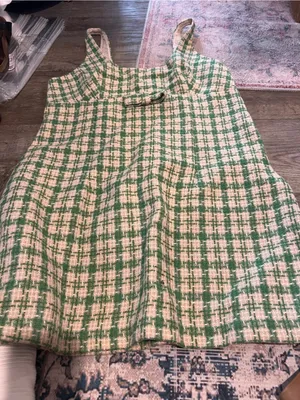 Urban outfitters Green and Cream Plaid Sleeveless Dress thumbnail 3