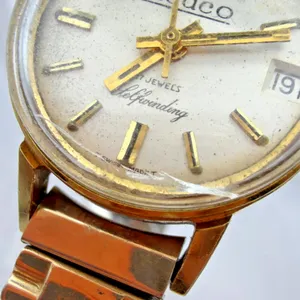 Medco 17 Jewels Selfwinding Swiss Made Ladies Watch Date Gold Tone Parts thumbnail 3