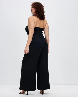Abercrombie & Fitch Premium Crepe Jumpsuit Black thumbnail 2