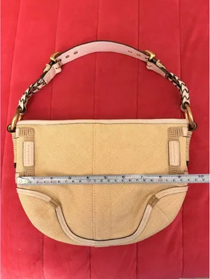 Vintage Coach Soho Angora Straw Hobo Bag 2005 thumbnail 5