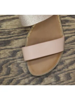 NEW Sun + Stone Two-Strap Easten Slide Sandals 10008571000 Metallic Brown 6.5M thumbnail 9