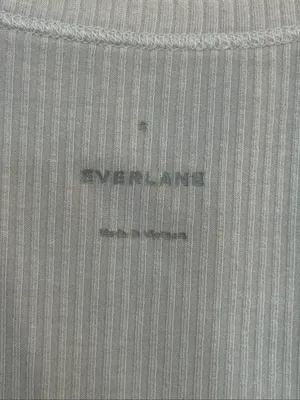 Everlane Women’s Small White Ribbed Tank Top Scoop Neck Sleeveless Basic (9327) thumbnail 3