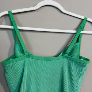 Kulani Kinis Ribbed Underwire Adjustable Strap One Piece Swimsuit Green M thumbnail 7