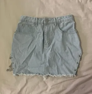 Denim Mini Skirt With Silver Chains thumbnail 2