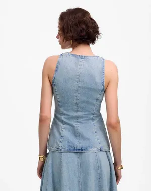 NWT- Madewell Denim Button Vest thumbnail 2