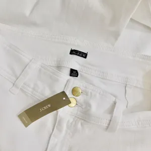 NWT!! J. CREW Slim Wide Jeans Stacked Buttons Solid White Size 30 Petite 30P thumbnail 12
