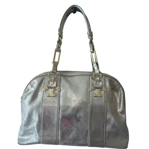 Tory Burch Nico Metallic East West Tote Silver‎ Distressed Leather thumbnail 2