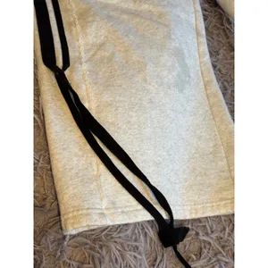 Refuge Heather Gray Lace Trim Side Stripe Sweatpants‎ Ribbon Tie Leg Medium thumbnail 6