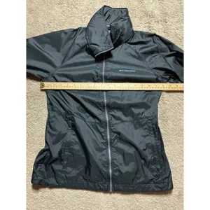 Columbia Womens Small Black Full Zip Lightweight Windbreaker Jacket Hiking‎ Coat thumbnail 4