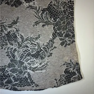 Miss Me Gray Floral Lace Tank Top thumbnail 3