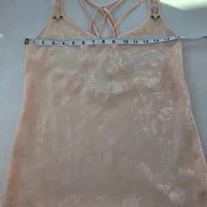 Expressions by California Dreaming Pink Floral Satin Chemise Vintage Small NWT thumbnail 7