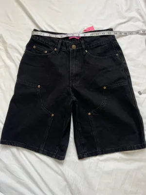 Edikted Black Jacqui Low Rise Denim Bermuda Shorts thumbnail 2