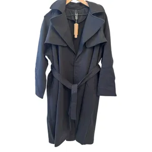 SKIMS NWT Boyfriend Fleece Oversized Trench Coat - Onyx XS thumbnail 5