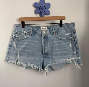 Agolde 32 Parker Vintage Cut Off Short Swapmeet Distressed Light Wash thumbnail 1
