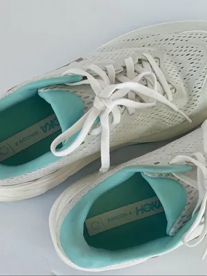 Hoka Rincon 4 White and Teal Women's Running Shoes thumbnail 7