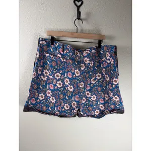Sundance Kalani Shorts Size XL Linen Blue Floral Boho Retro Summer Preppy Shorts thumbnail 7