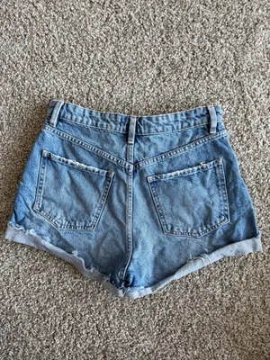 Zara Classic Blue Denim Folded Hem Shorts thumbnail 4