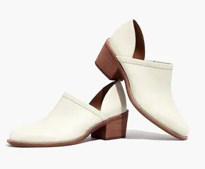 Madewell The Brady Low Cut Cream Leather Pointed Ankle Booties- 8.5 thumbnail 1