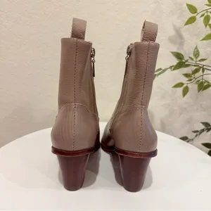 Kaanas Hague Cowboy Leather Bootie in Taupe NWOT Size 6M thumbnail 4