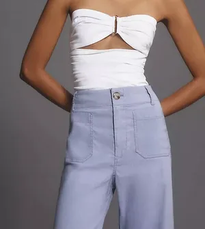 Anthropologie Maeve The Colette Cropped Wide-Leg Pants, Size 33Tall thumbnail 3