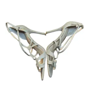 Jewel Badgley Mischka Shoes Womens Size 8‎ Gold Glitter Strappy Stiletto Sandals thumbnail 6