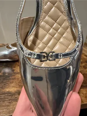 Sam Edelman Toni Silver Pointed Slingback Kitten Heels 6.5 thumbnail 5