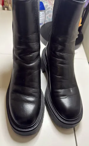 ZARA Leather Boots Ankle Chelsea thumbnail 1