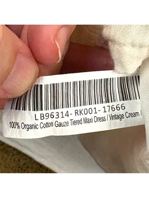 Quince Organic Cotton Gauze Tiered V-Neck Maxi Cream Dress Size xs thumbnail 6