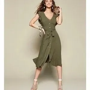 GB Gianni Bini Olive Green Dress thumbnail 2