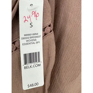 New‎ Directions Mauve Taupe Lace Crochet V-Neck Peasant Blouse Small M9990199N4 thumbnail 8