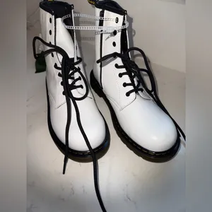Dr. Martens White Smooth Leather Boots thumbnail 3