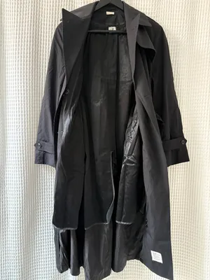 Vtg Sterlingwear of Boston military-spec black all-weather trench coat womens 12 thumbnail 3