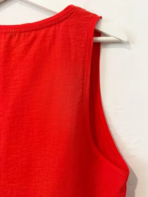 Bldwn‎ Alma Top Size Large Red Blood Moon Scoop Neck Tank Quiet Luxury Capsule thumbnail 6
