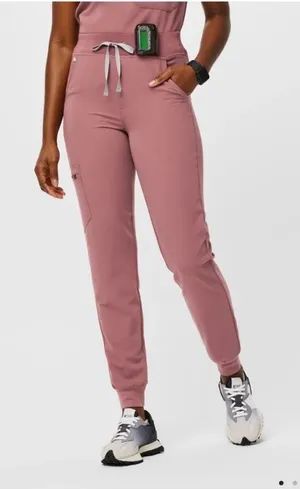 Figs Zamora High-Waisted Slim Jogger Scrub Pants in Mauve Dusty Rose Size Small thumbnail 1