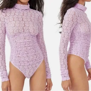 Free People Day & Night Ruched Lace Bodysuit thumbnail 3