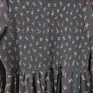 Women's American Eagle Outfitters Black Ditzy Floral‎ Long Sleeve Mini Dress M thumbnail 3