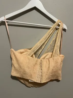 Windsor Pale Yellow Lace Asymmetric Bustier thumbnail 2