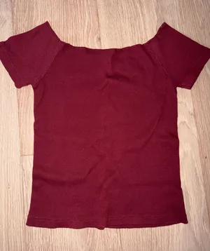 brand new brandy melville burgundy off the shoulder top thumbnail 1