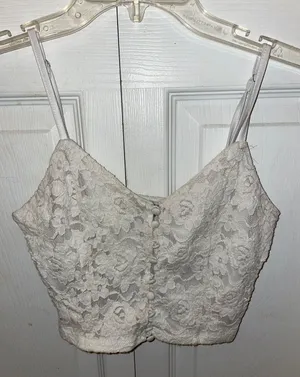 white lace crop top thumbnail 1