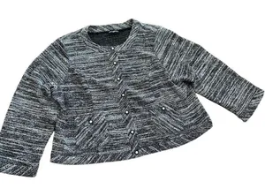 Karl Lagerfeld Paris Button Up Gray Heathered blazer‎ jacket size 1X thumbnail 1