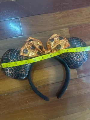 Disney Parks Halloween Black Orange Sequin Bow Mouse Ears Spiderweb MNSSH thumbnail 3