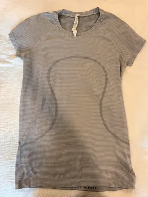 Lululemon Black and White Striped Swiftly Tech  thumbnail 1
