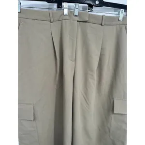 Abercrombie & Fitch Harper Tailored Ultra Wide Leg Cargo Pants‎ Size 35 Long Tan thumbnail 3