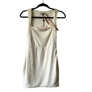 Oh Polly Alsace Embellished Square Neck Mini White size 4 New thumbnail 6