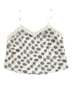 Victoria’s Secret gold label vintage cami top black white print size small thumbnail 5