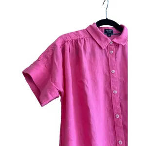 J. Crew Baird McNutt Irish Linen Shirt Dress Pink Size Small thumbnail 3