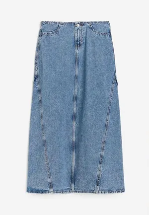 NWT H&M Denim Maxi Skirt in Light Denim Blue | Size 6 US thumbnail 6